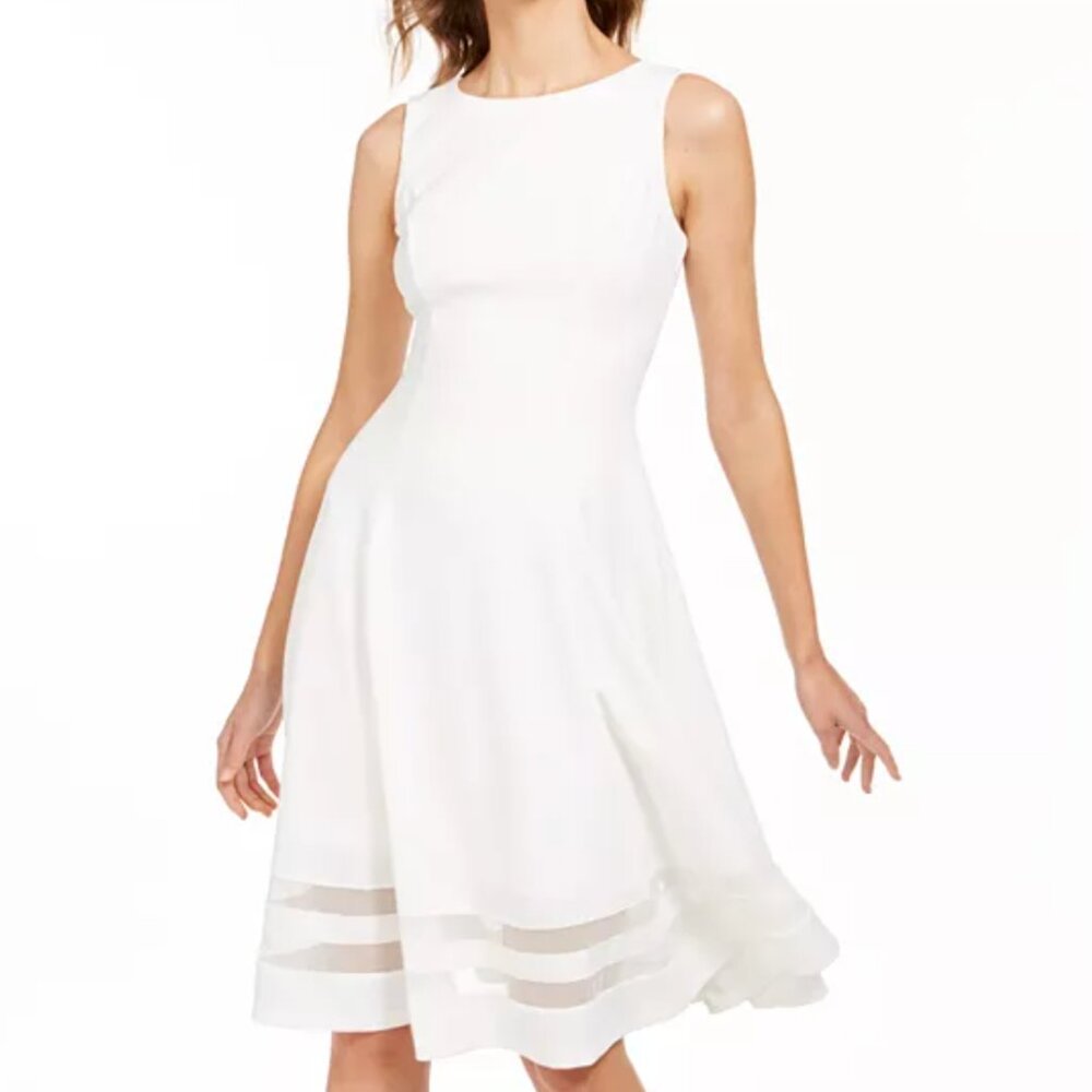 Calvin Klein White Midi Dress, size 10